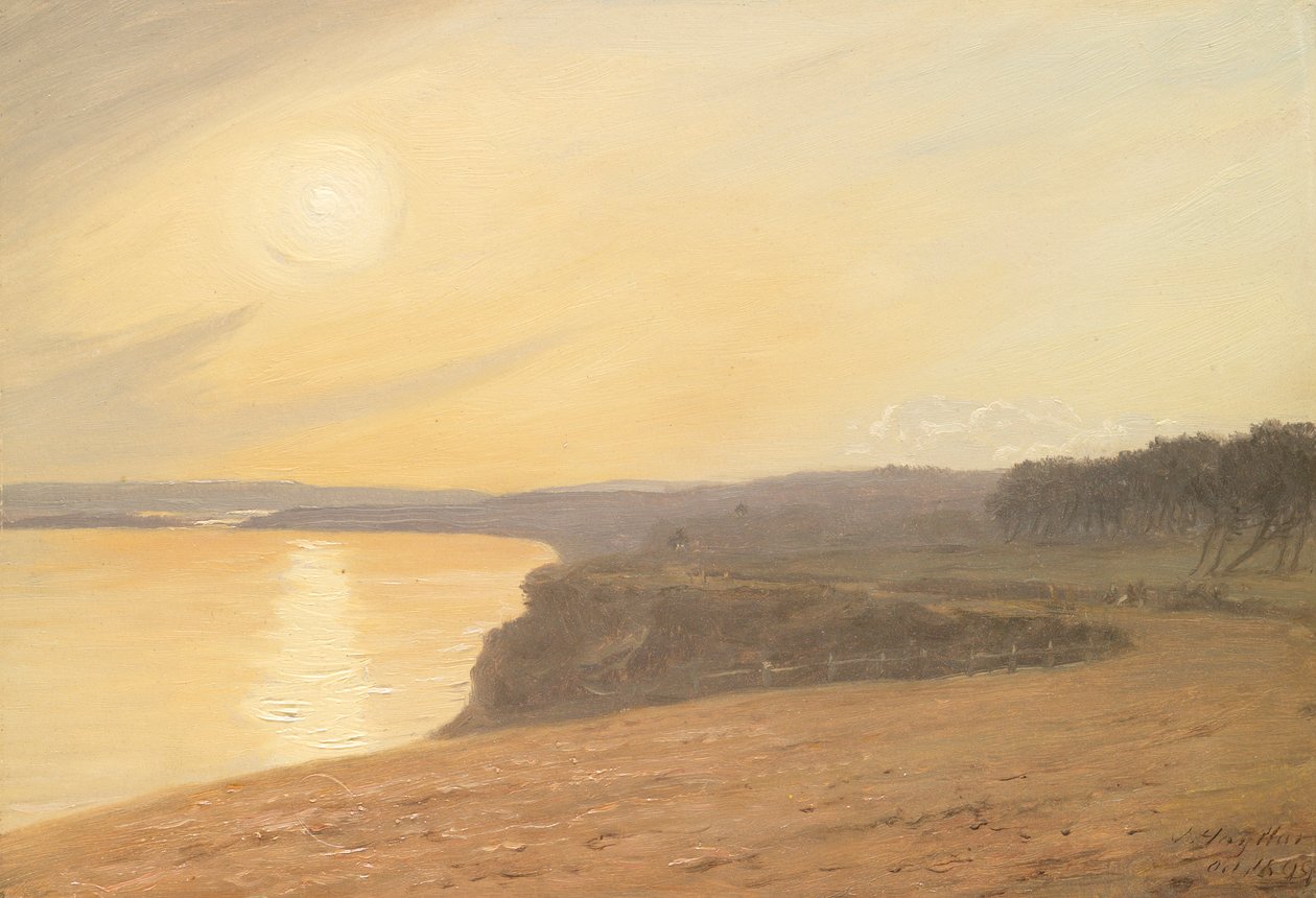 Západ slunce, poblíž Bournemouth, 1899 (olej na kartě) od James Hayllar