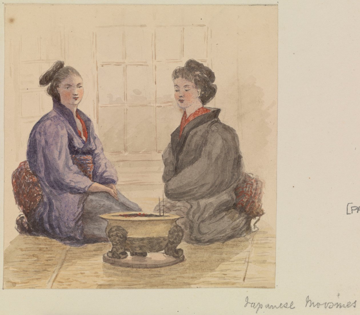 Japonské "moosmes", asi 1868 (akvarel) od James Henry Butt