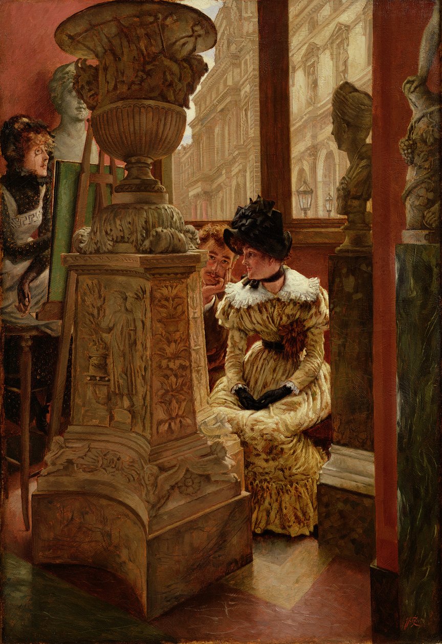 V Louvru (LEsthetique), 1883-5 od James Jacques Joseph Tissot