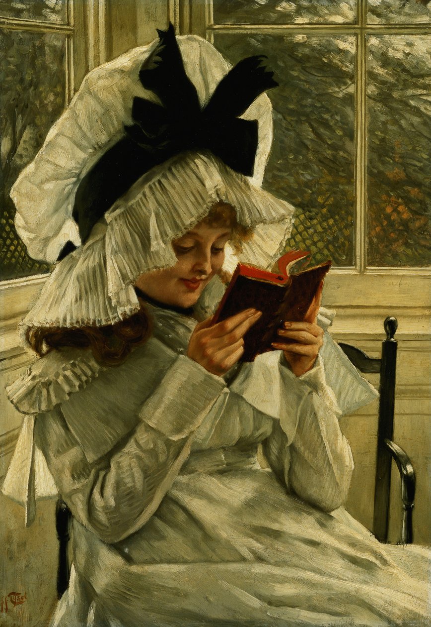 Reading a Book, c.1872 od James Jacques Joseph Tissot