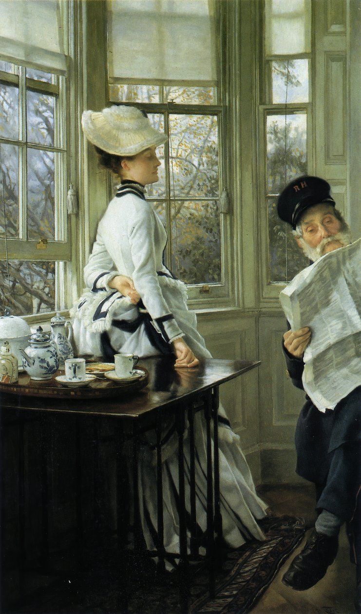 Reading the News, 1874. od James Jacques Joseph Tissot
