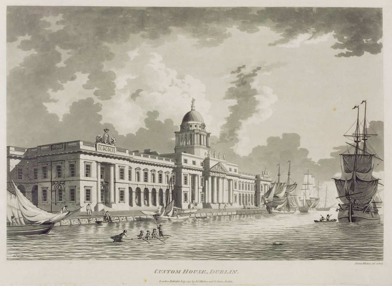 Celnice, Dublin, 1792 od James Malton