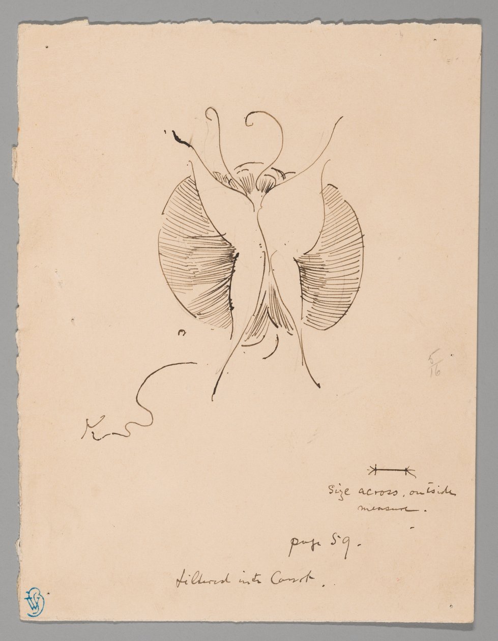Motýl (recto); fragment motýla (verso) od James McNeill Whistler