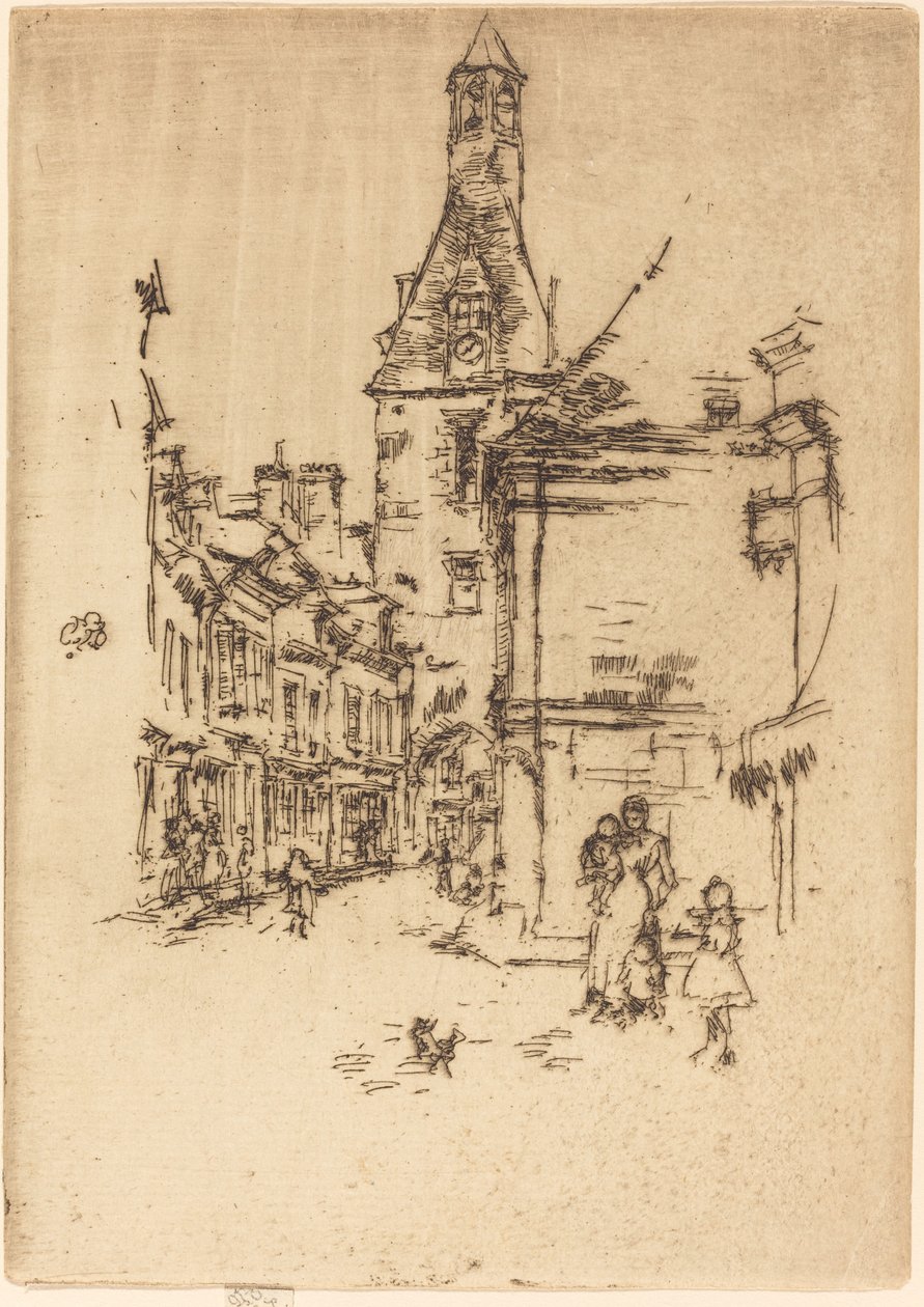 Věž s hodinami, Amboise od James Abbott McNeill Whistler