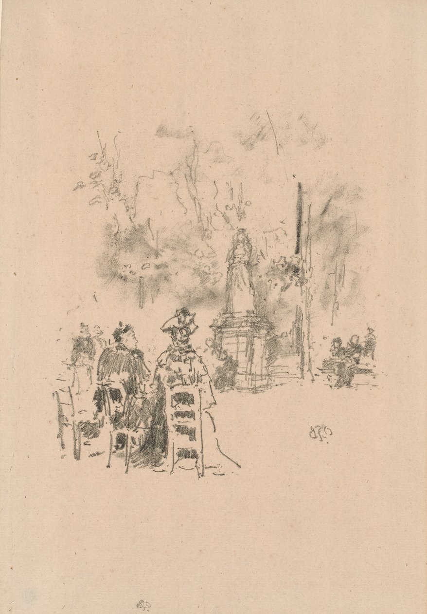 Rozhovor pod sochou, Lucemburské zahrady od James Abbott McNeill Whistler
