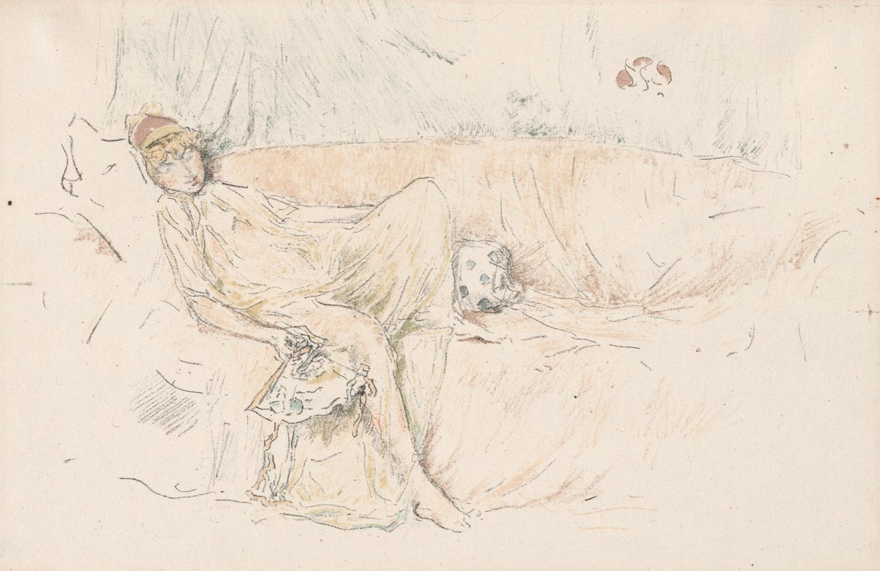 Zatažená postava, ležící od James McNeill Whistler