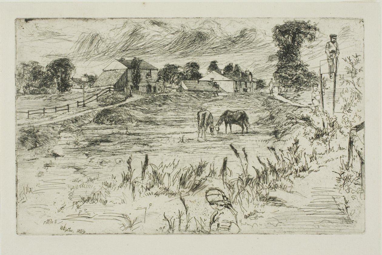 Krajina s koňmi od James Abbott McNeill Whistler
