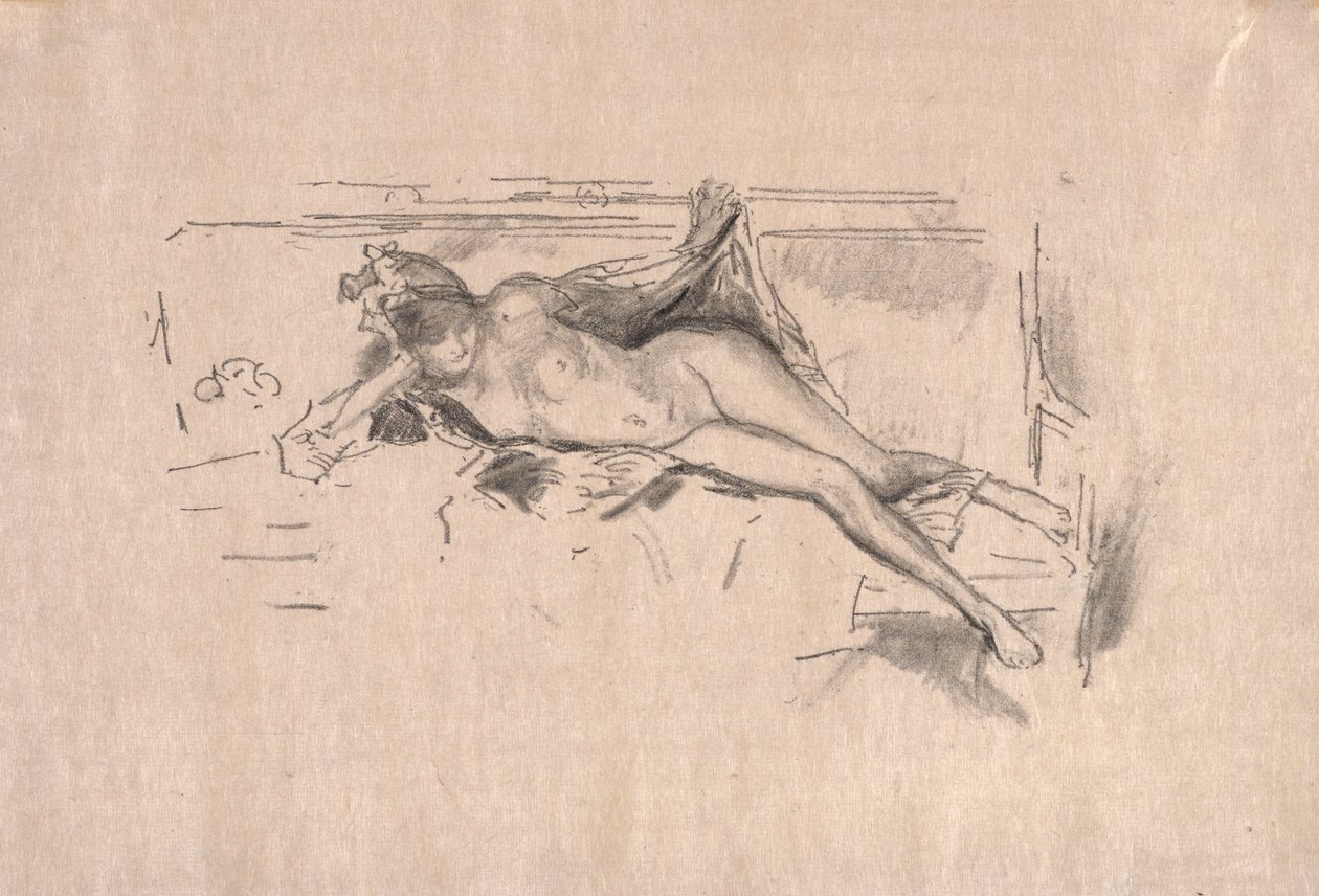 Nahá modelka ležící od James McNeill Whistler