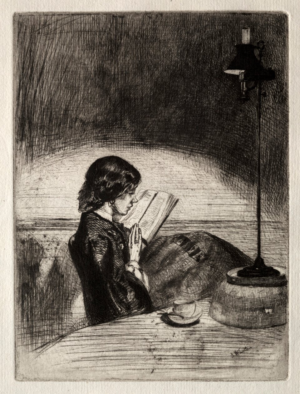 Čtení při světle lamp od James McNeill Whistler