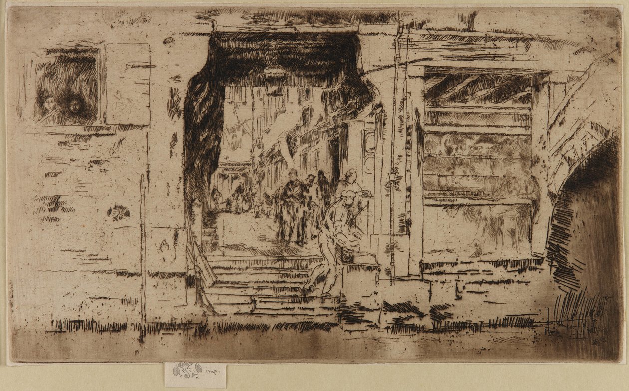 Obchod s rybami, Benátky od James Abbott McNeill Whistler