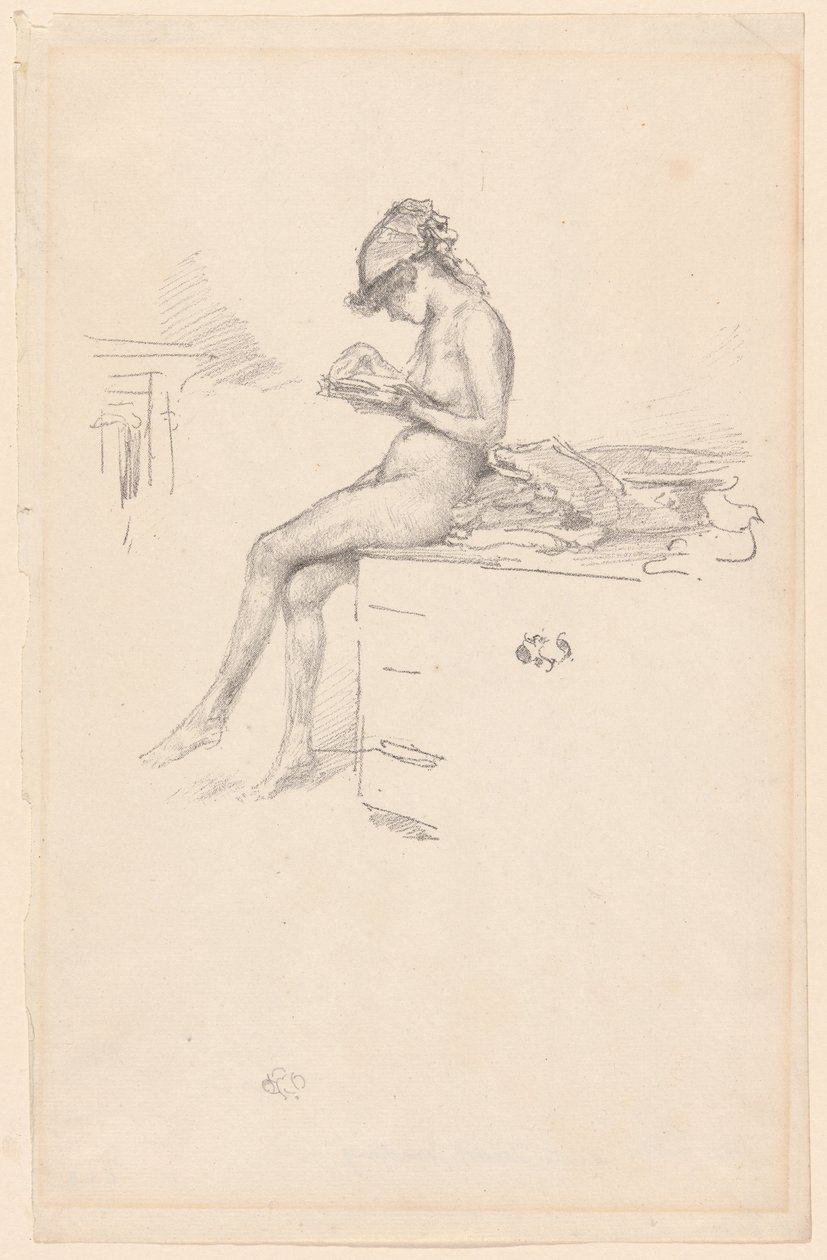Malý akt model, čtení od James Abbott McNeill Whistler