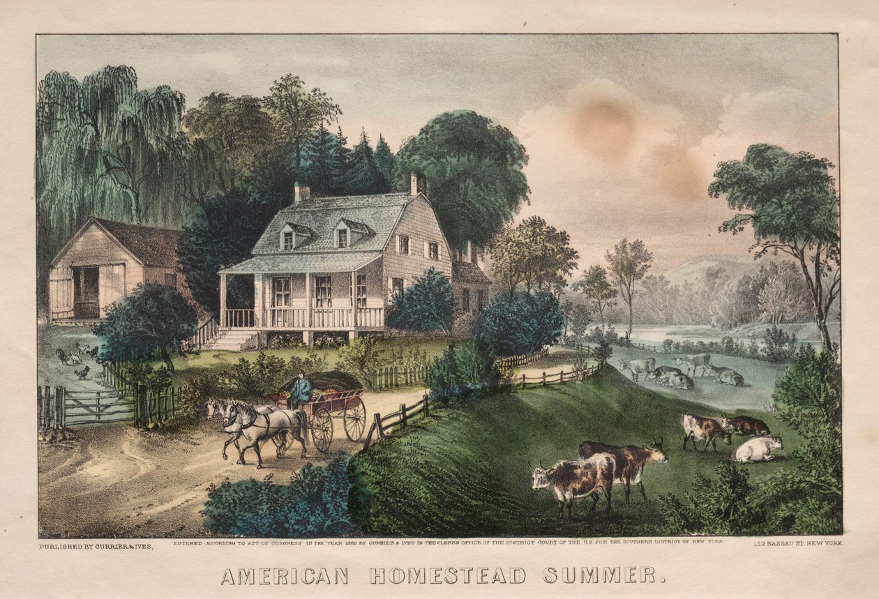 Americká usedlost, léto, 1869. od James Merritt Ives