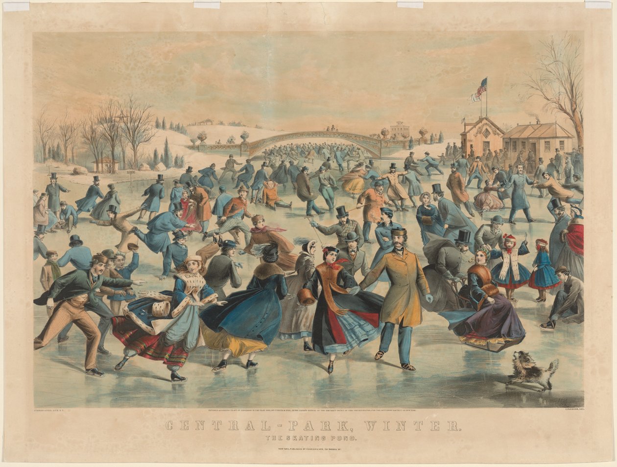 Central Park, Zima: Skating Pond od James Merritt Ives