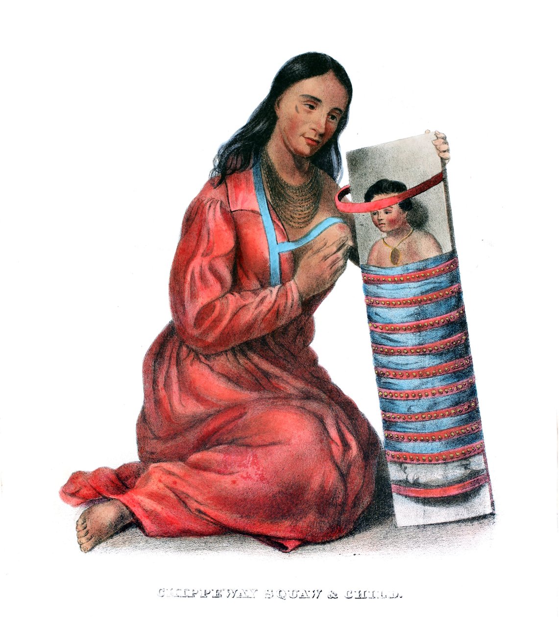 Chippeway (Ojibwe) žena a dítě od James Otto Lewis