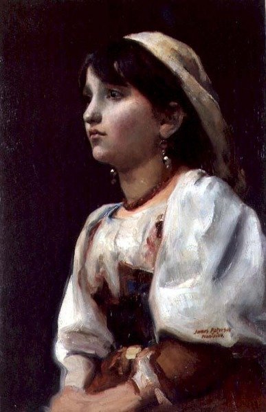 Italská dívka, kolem roku 1890 (olej na plátně) od James Paterson