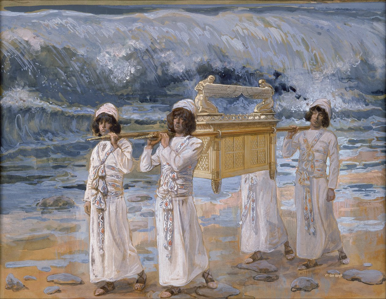 Přechod archy přes Jordán od James Tissot