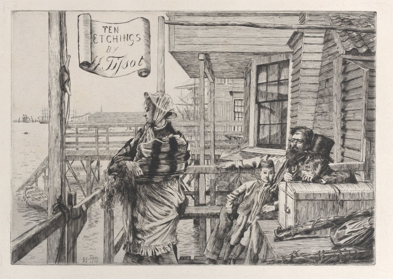 The Three Crows Inn, Gravesend, 1877. od James Tissot