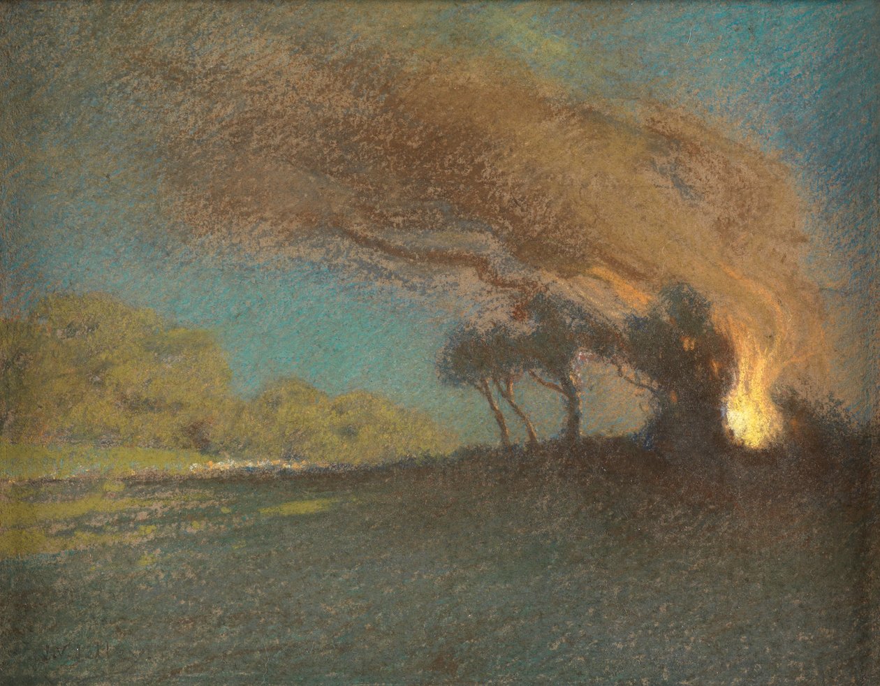 Hořící keř (Pastel) od James Valentine Jelley