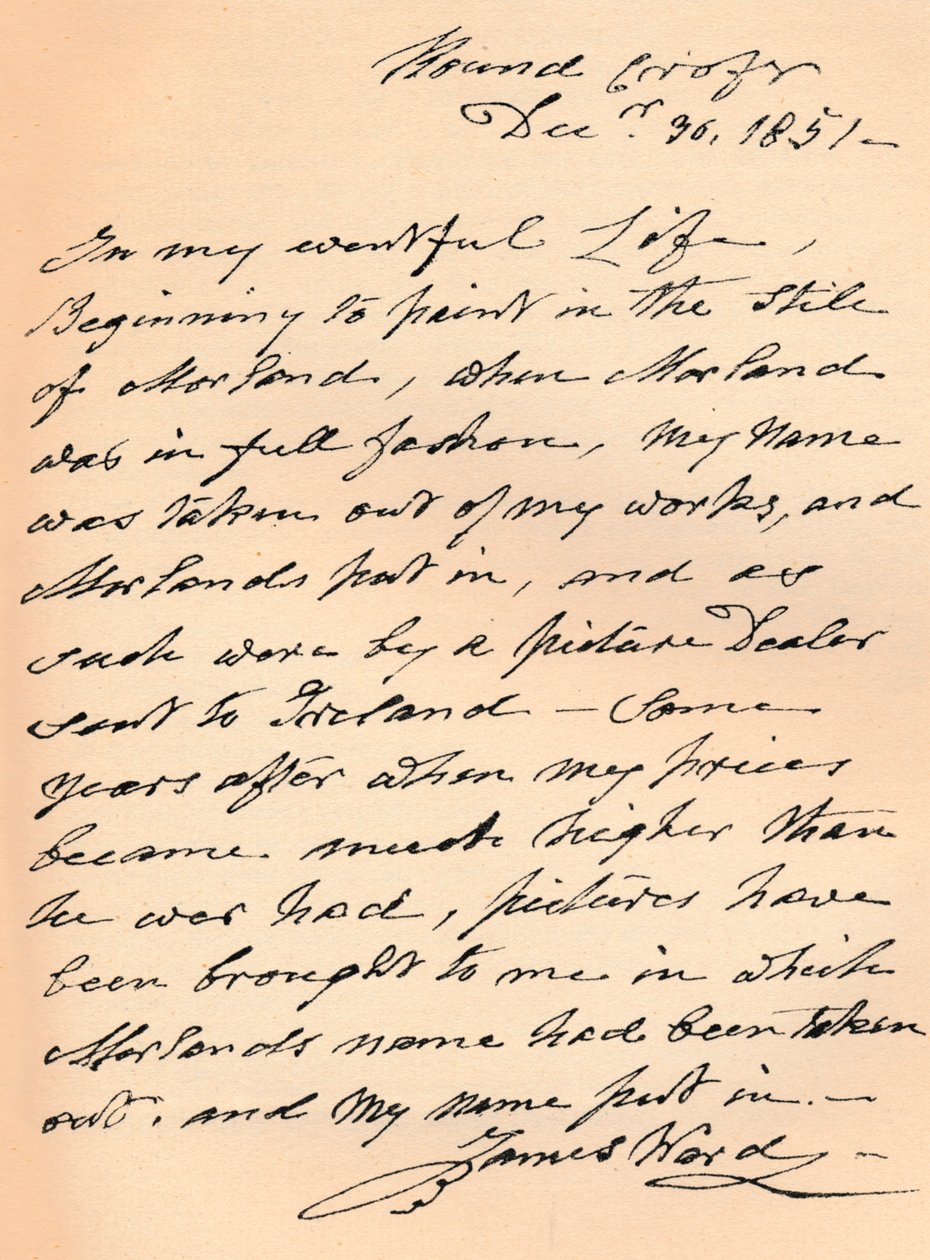 Dopis od Jamese Warda, 1851 1904 od James Ward