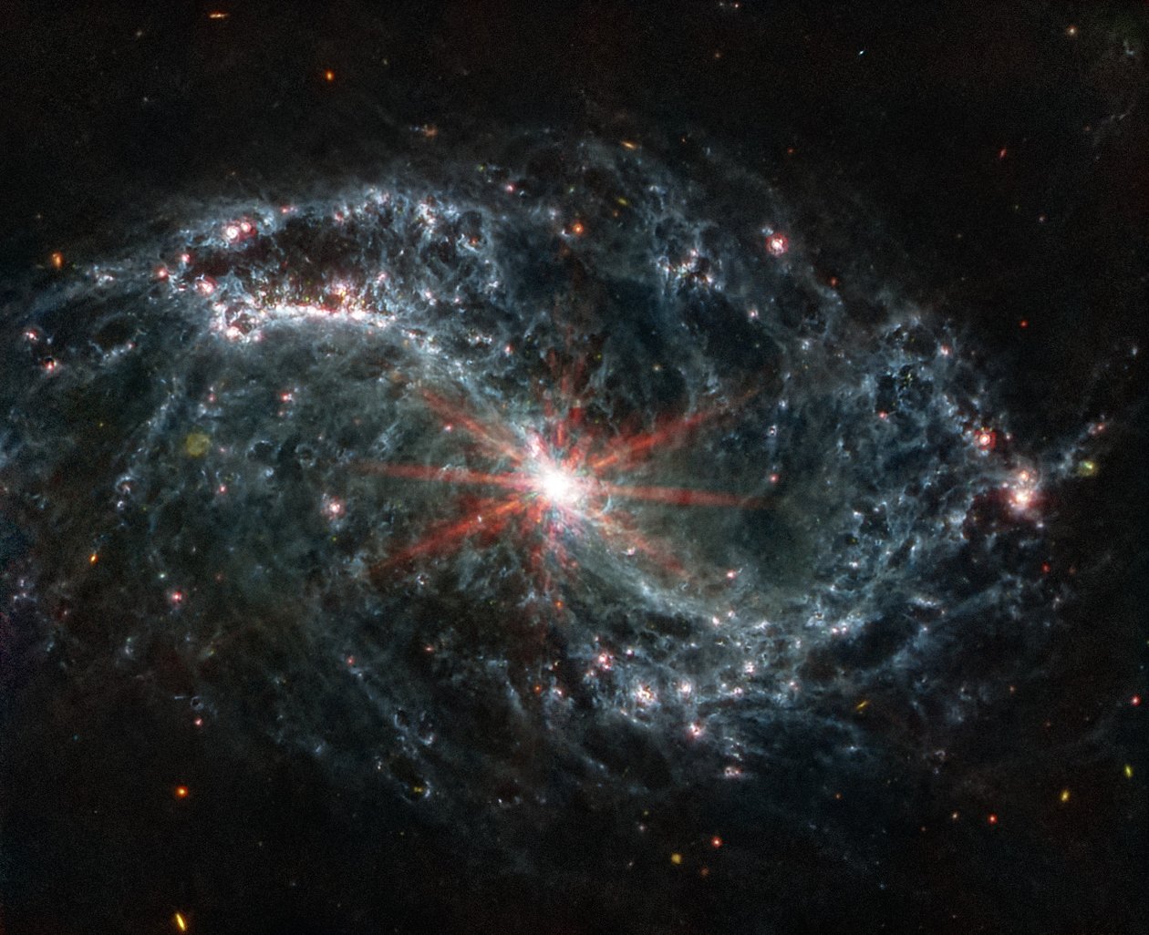 NGC 7496 (snímek MIRI) od James Webb Space Telescope (NASA)