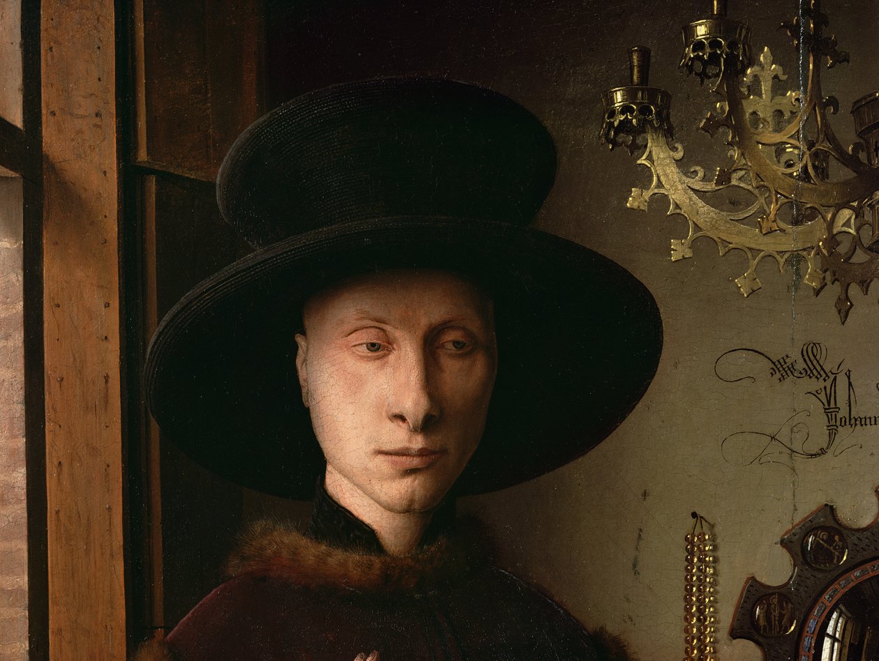 Portrét Giovanniho Arnolfiniho a jeho manželky Giovanny Cenami (The Arnolfini Marriage) 1434 (detail z roku 1765) od Jan van Eyck