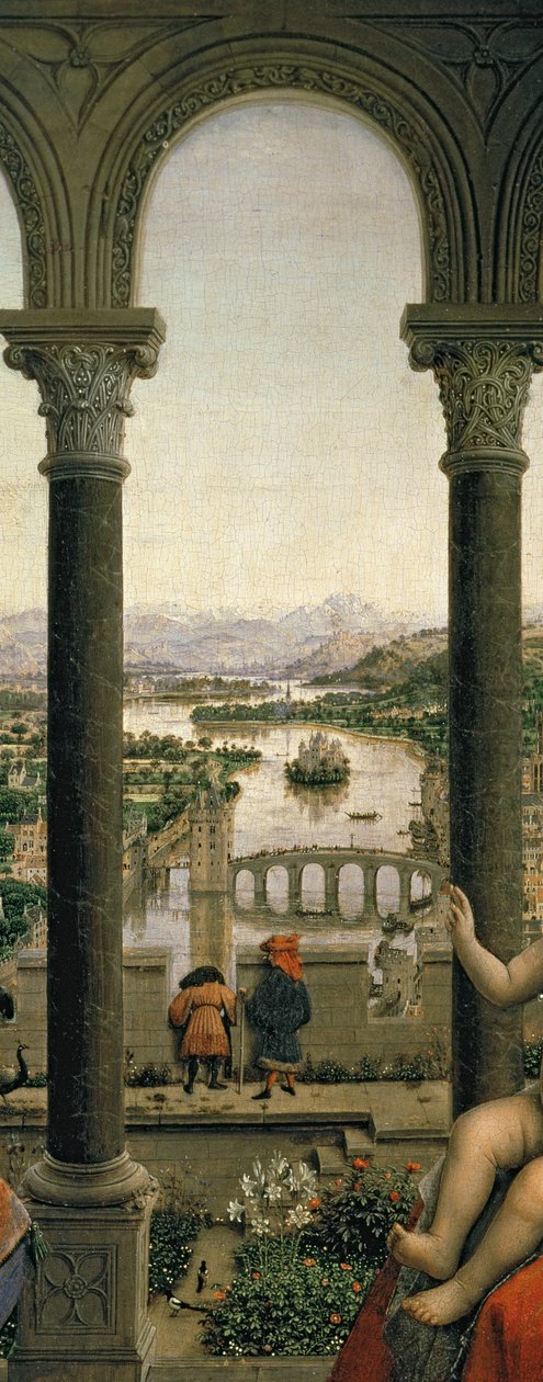The Rolin Madonna, c.1435 (panel) (detail z roku 2993) od Jan van Eyck