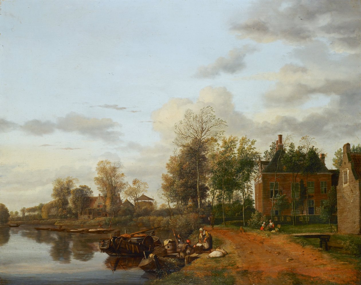 Venkovský dům na Vliet poblíž Delftu od Jan van de Heyden