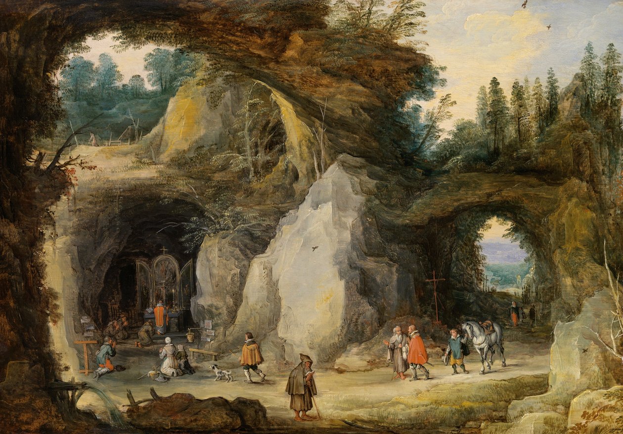 Poustevník před jeskyní od Jan the Elder Brueghel