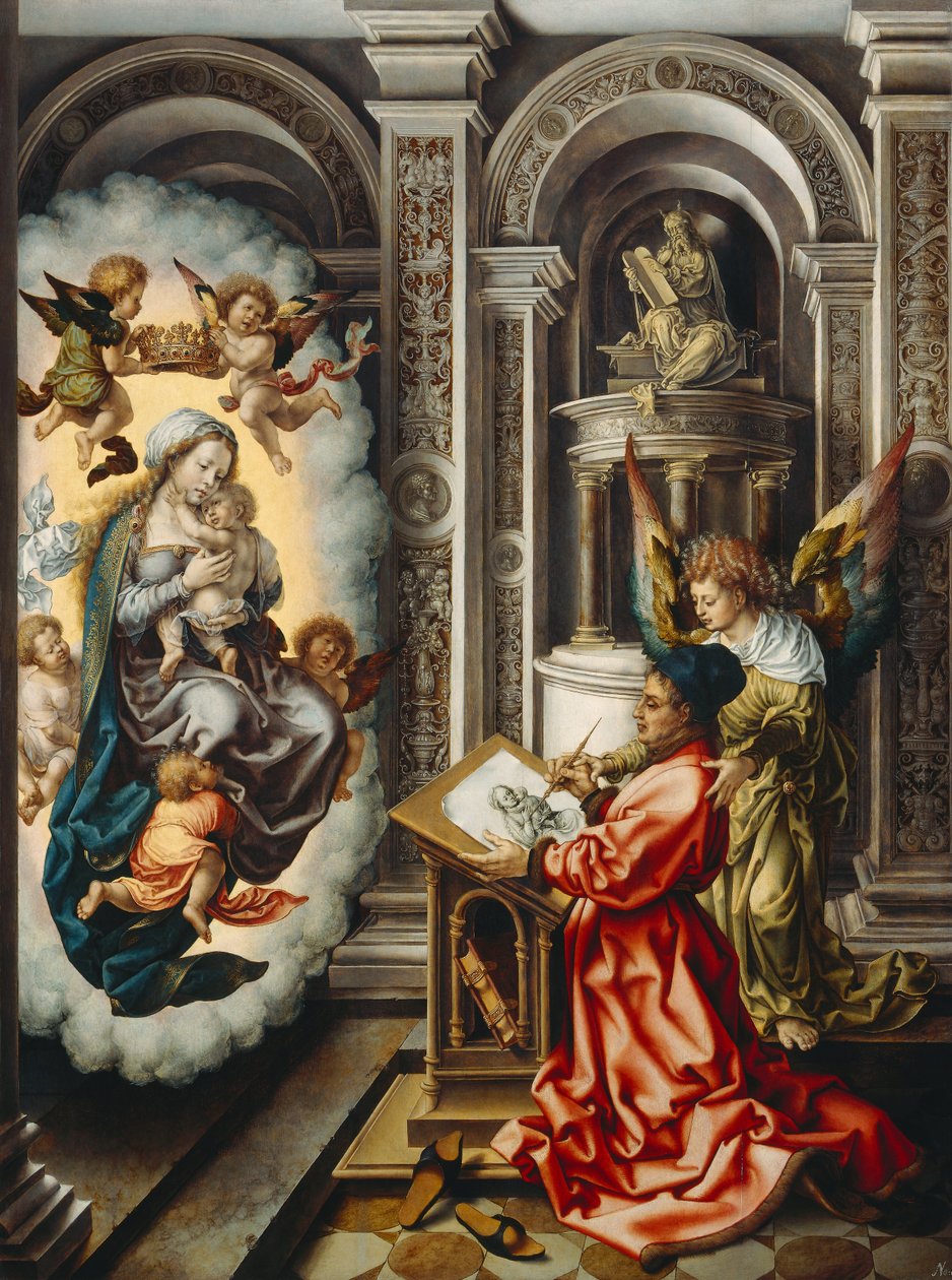 Svatý Lukáš Malování Madony od Jan Gossaert
