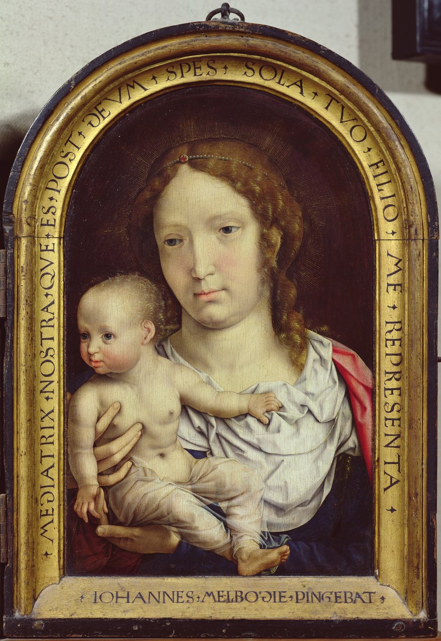 Diptych Carondelet: pravý panel zobrazující Pannu a dítě, 1517 (viz také 97189 a 210362) od Jan Gossaert