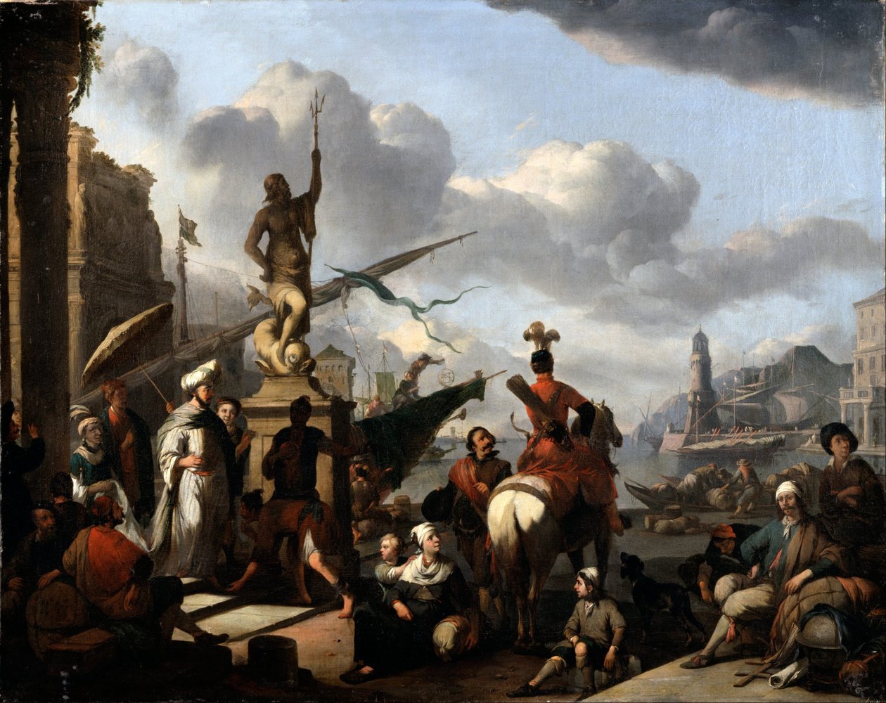 Italský přístav od Jan Lingelbach