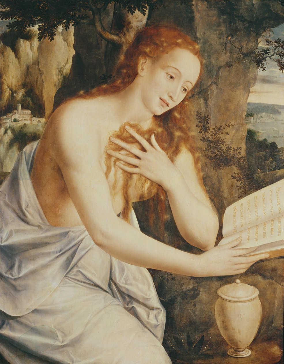 Marie Magdalena v modlitbě (olej na dřevě) od Jan Massys or Metsys
