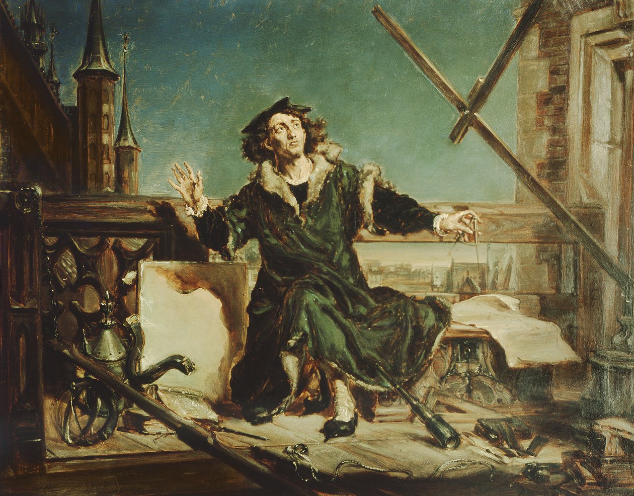 Koperník ve věži ve Fromborku od Jan Alojzy Matejko