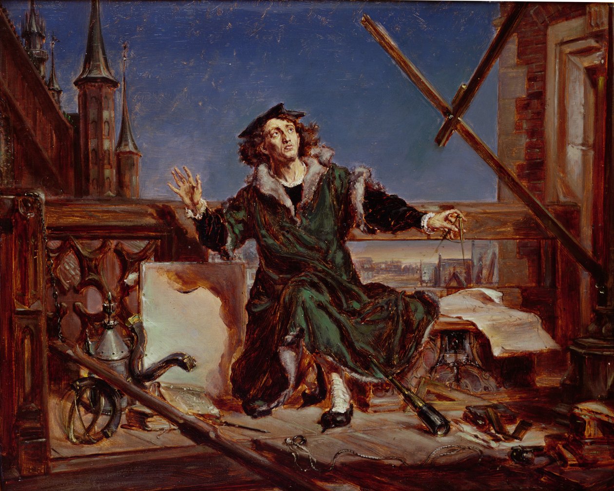 Mikuláš Koperník (1473-1543) astronom (olej na kartonu) od Jan Alojzy Matejko