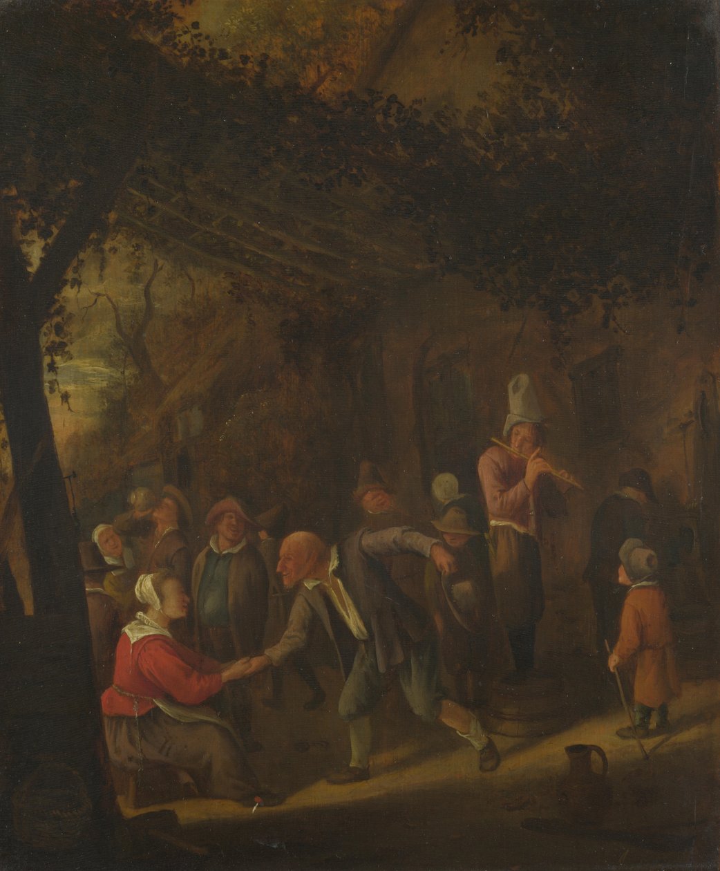 Rolníci veselé mimo hostinec od Jan Havickszoon Steen