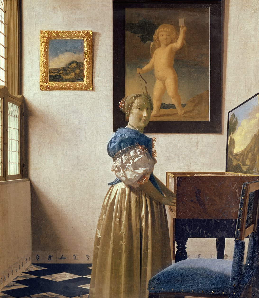 Mladá žena stojící u Virginal, c.1670-72 od Jan Vermeer van Delft