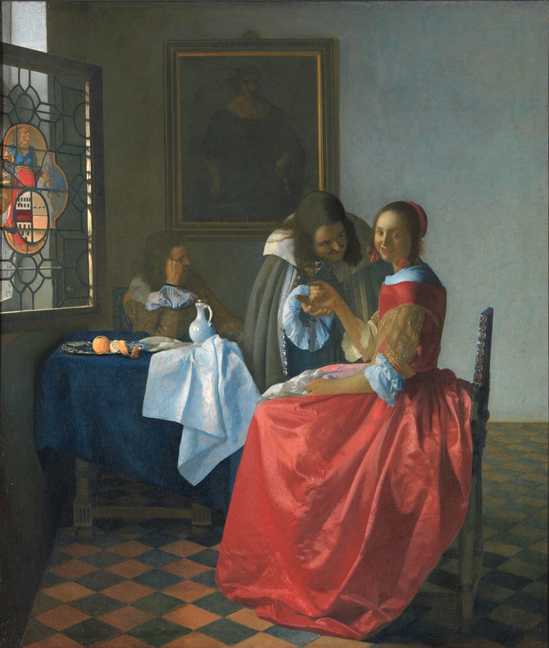 Dívka s sklenicí na víno od Jan Vermeer van Delft