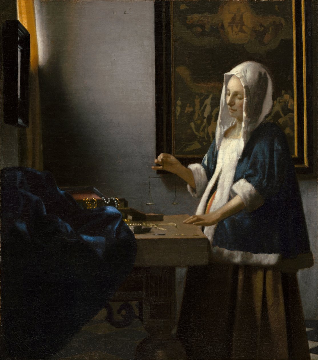 Žena držící zůstatek od Jan Vermeer van Delft