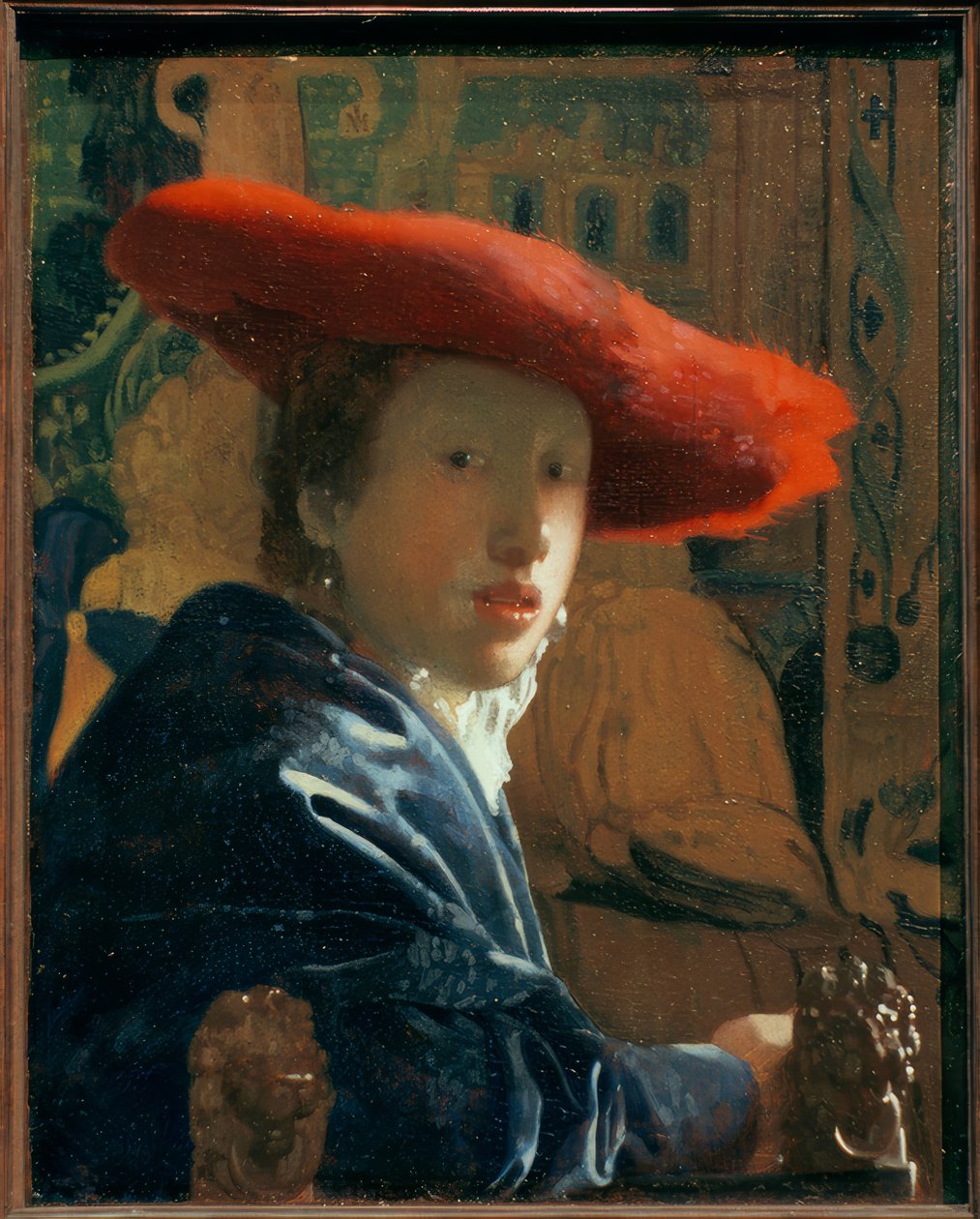 Dívka s červeným kloboukem od Jan Vermeer van Delft