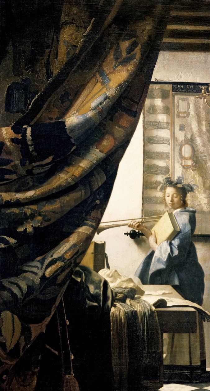 The Artists Studio, c.1665-66 detail olej na plátně 408 od Jan Vermeer van Delft