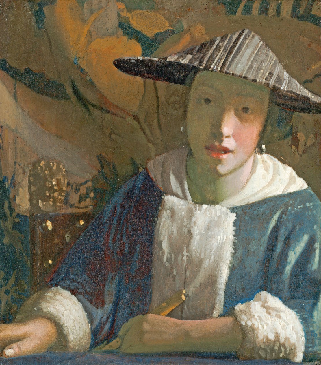 Mladá dívka s flétnou, kolem 1665-70 od Jan Vermeer van Delft