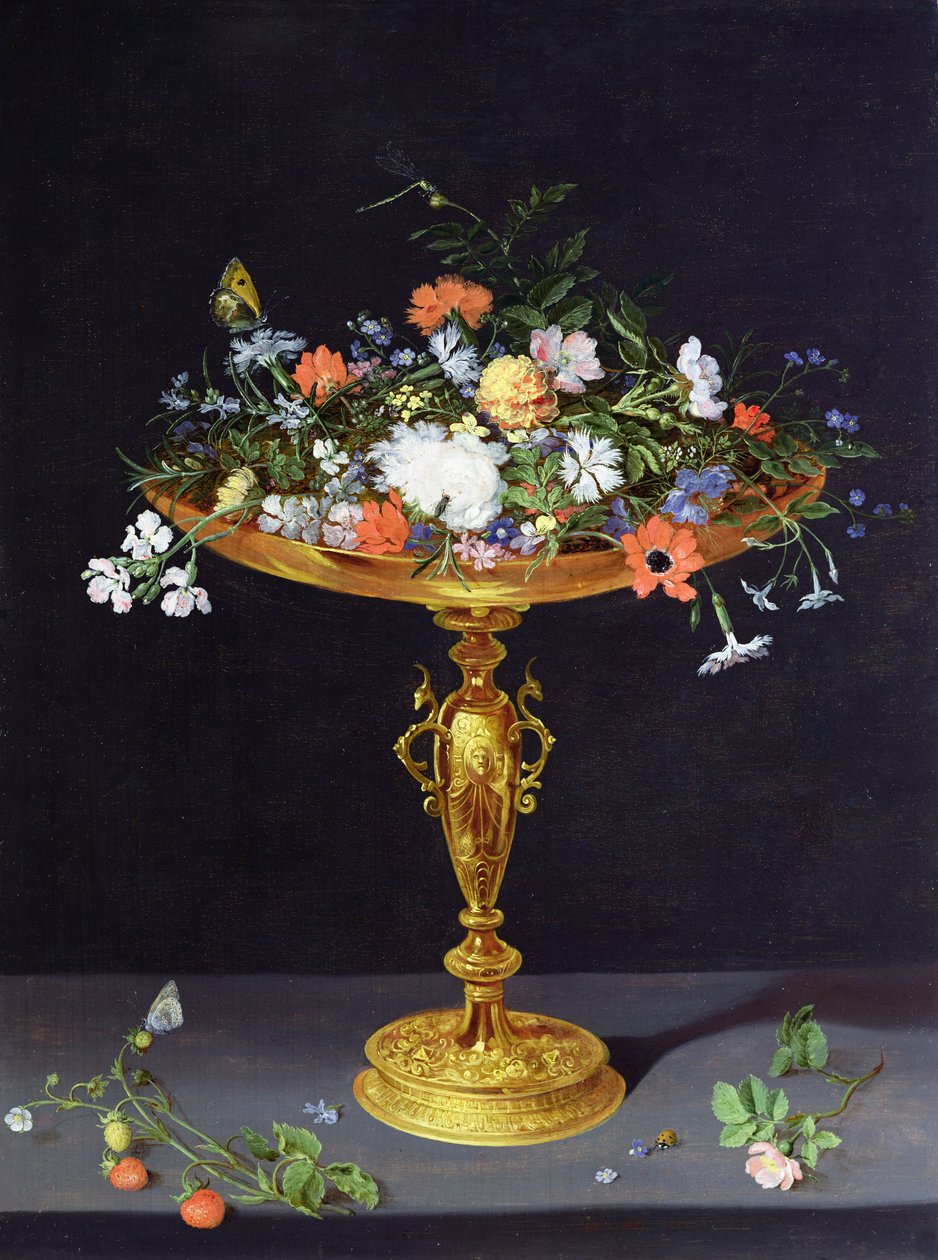 Květiny ve zlaté tazze, 1612 (panel) od Jan the Elder Brueghel