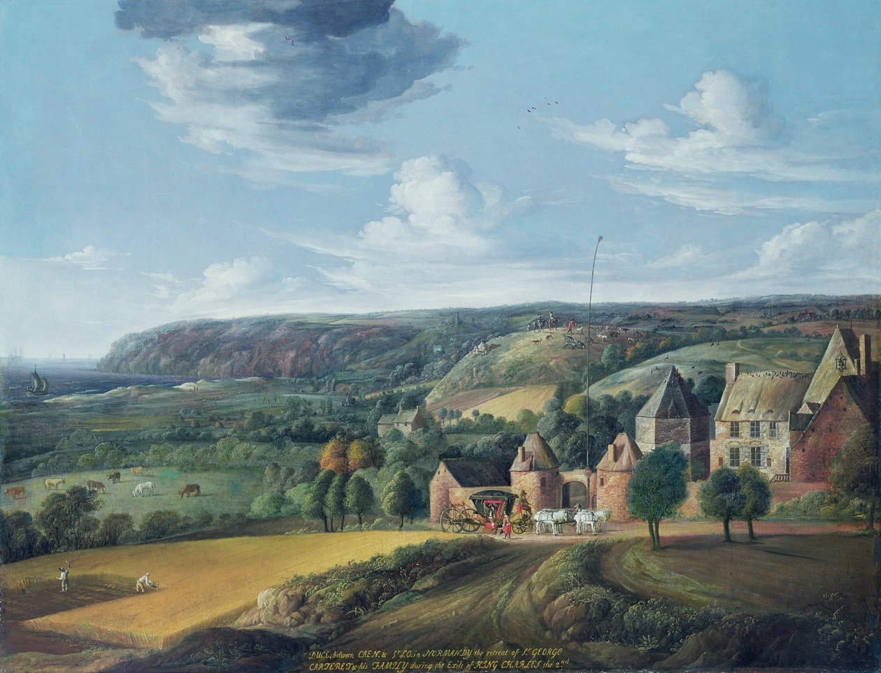 Pohled na Potrel Manor, poblíž Dragey v Normandii od Jan the Elder Griffier