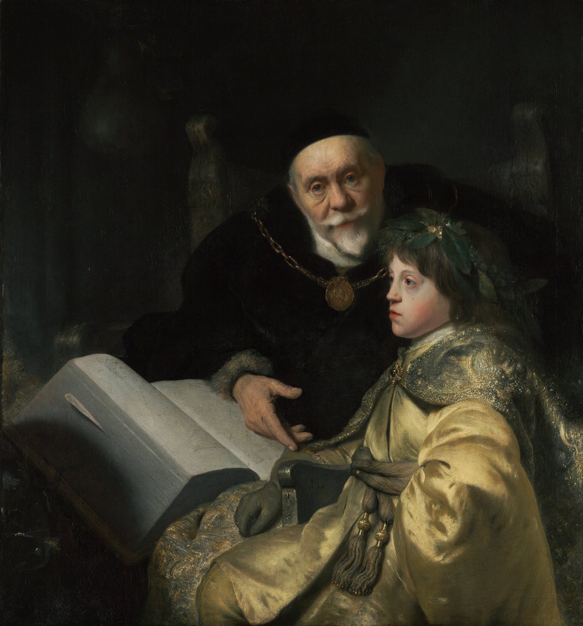 Princ Karel Ludvík Falcký se svým učitelem Wolradem von Plessen v historickém oděvu od Jan the Elder Lievens