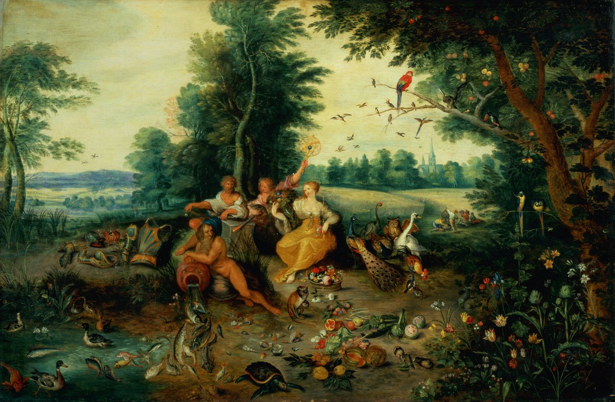 Čtyři živly (panel) od Jan Brueghel the Younger
