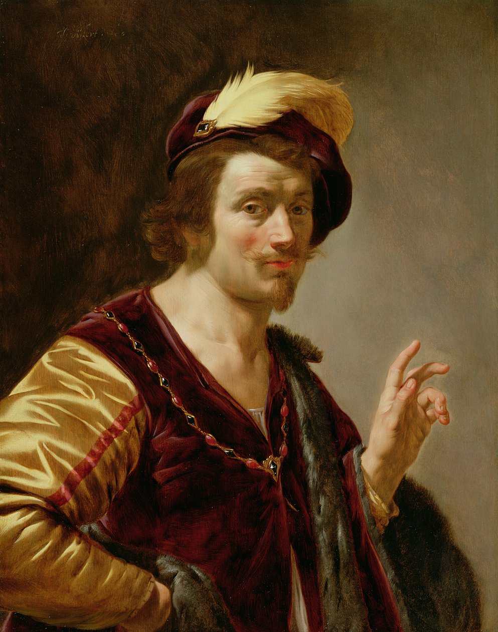 The Betrothal: The Groom, c.1630 (pár 42408) od Jan van Bijlert or Bylert