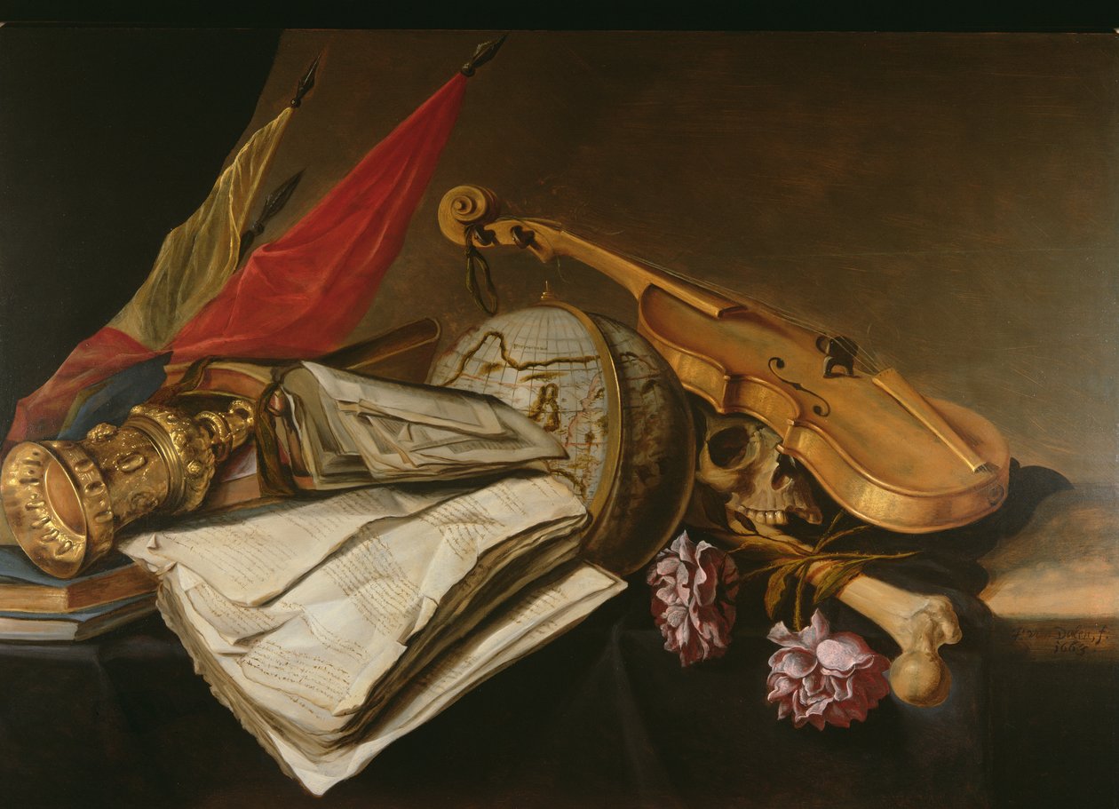 Zátiší Vanitas, 1663 od Jan van Dalen
