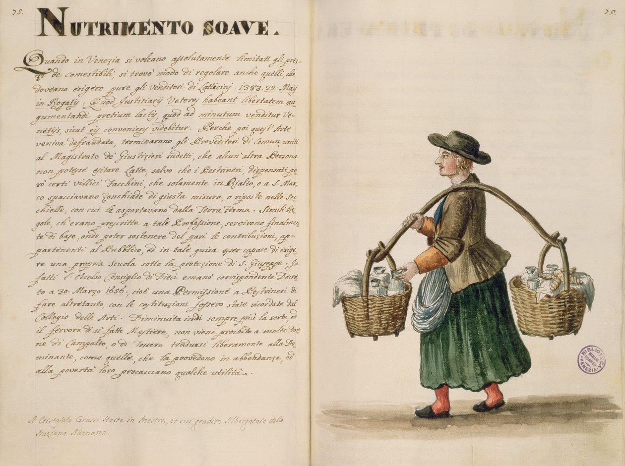Prodejce nápojů, benátský (rukopis) od Jan van Grevenbroeck
