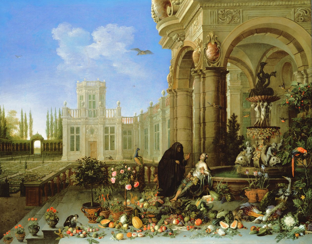 Vertumnus a Pomona od Jan van Kessel the Elder