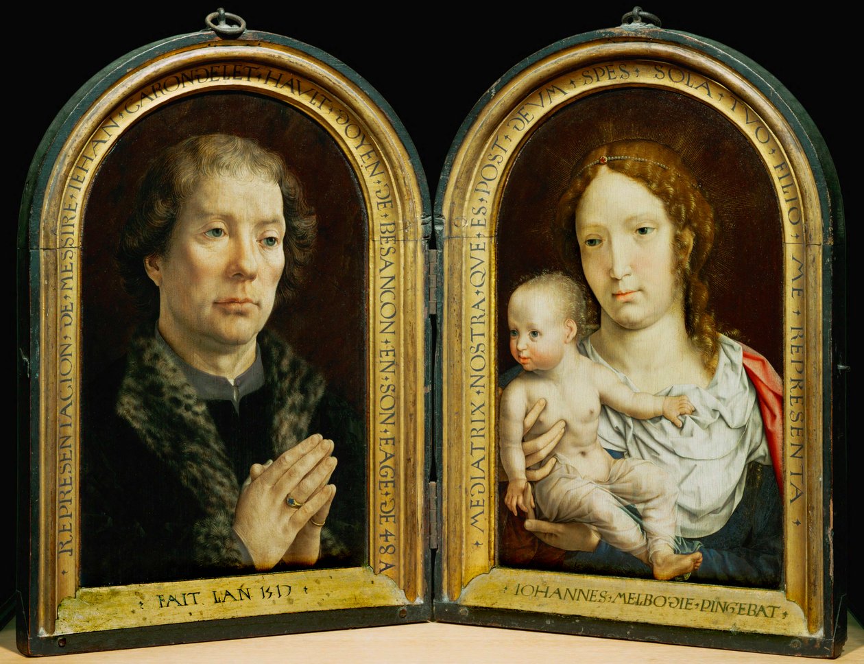 Diptych Carondelet. Vlevo: Jean Carondelet ... od Jan (c.1472 c.1533) Gossaert